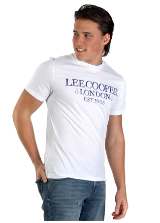 Lee Cooper Yuvarlak Yaka Beyaz Erkek T-Shirt 242 LCM 242016 CADOR BEYAZ_2