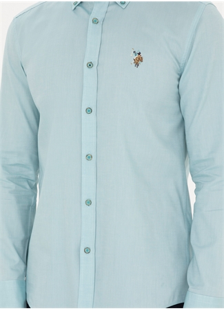 U.S. Polo Assn. Slim Fit Düğmeli Yaka Mint Erkek Gömlek CEDCOLOR024Y_5