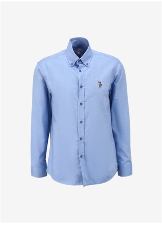 U.S. Polo Assn. Slim Fit Düğmeli Yaka Saks Erkek Gömlek CEDCOLOR024Y_0