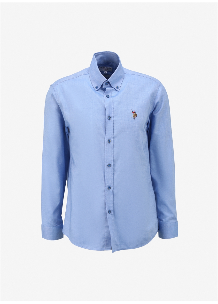 U.S. Polo Assn. Slim Fit Düğmeli Yaka Saks Erkek Gömlek CEDCOLOR024Y_0