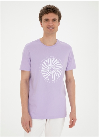 U.S. Polo Assn. Bisiklet Yaka Lila Erkek T-Shirt DORA_2