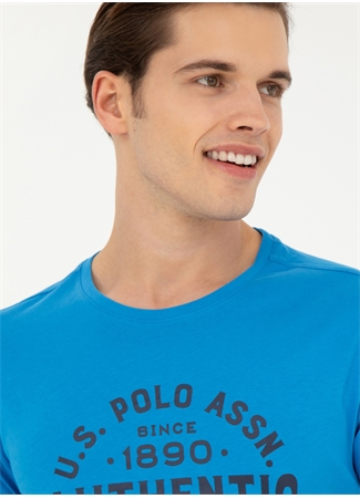 U.S. Polo Assn. Bisiklet Yaka Saks Erkek T-Shirt EVLET