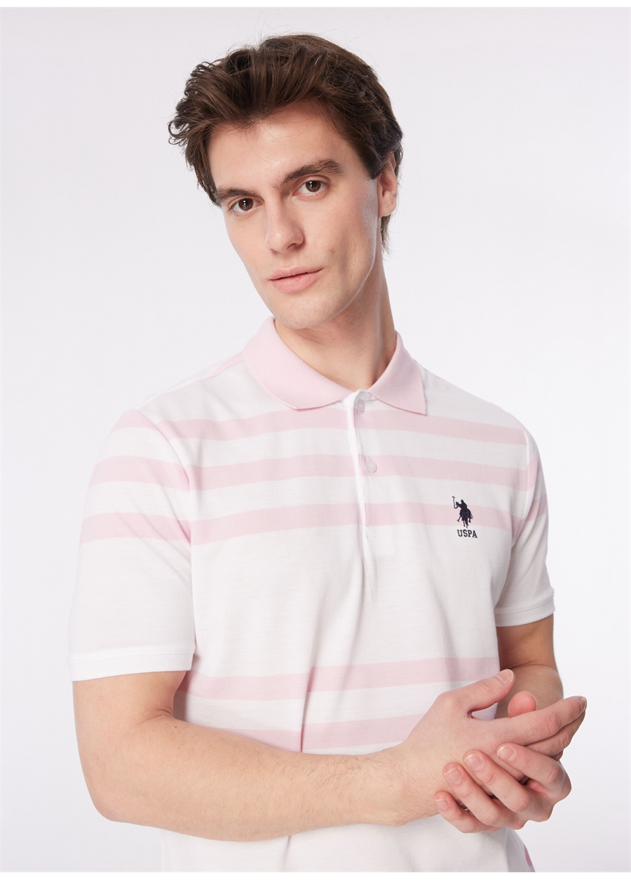 U.S. Polo Assn. Pembe Erkek Regular Fit Polo T-Shirt GODE_0