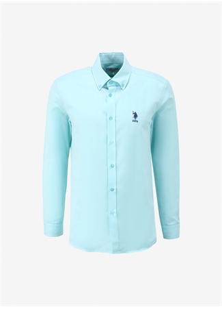 U.S. Polo Assn. Slim Fit Düğmeli Yaka Yeşil Erkek Gömlek GOX024Y_5