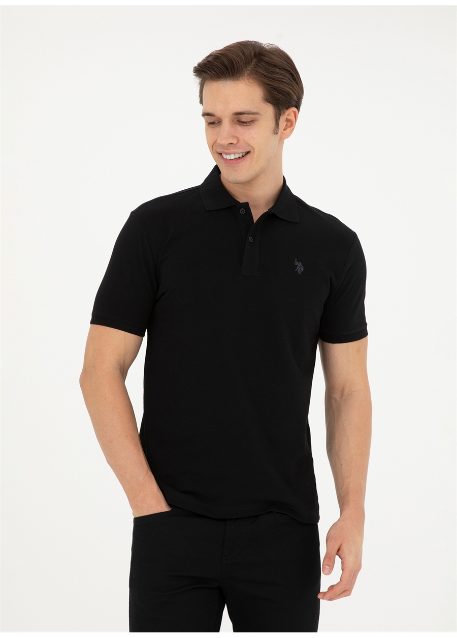 U.S. Polo Assn. Siyah Erkek Slim Fit Polo T-Shirt GTP04IY024_2