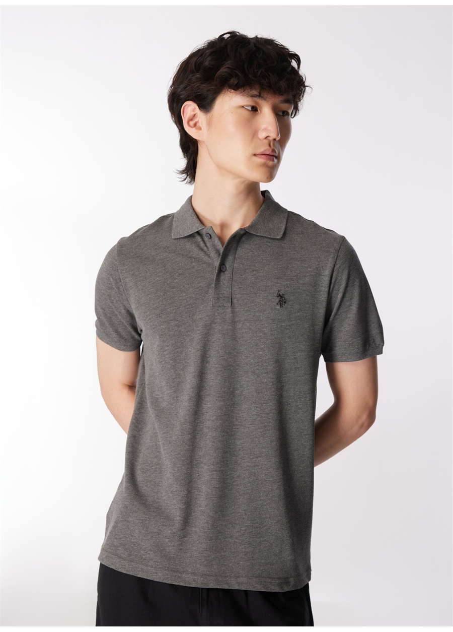 U.S. Polo Assn. Antrasit Melanj Erkek Slim Fit Polo T-Shirt GTP04IY024_2