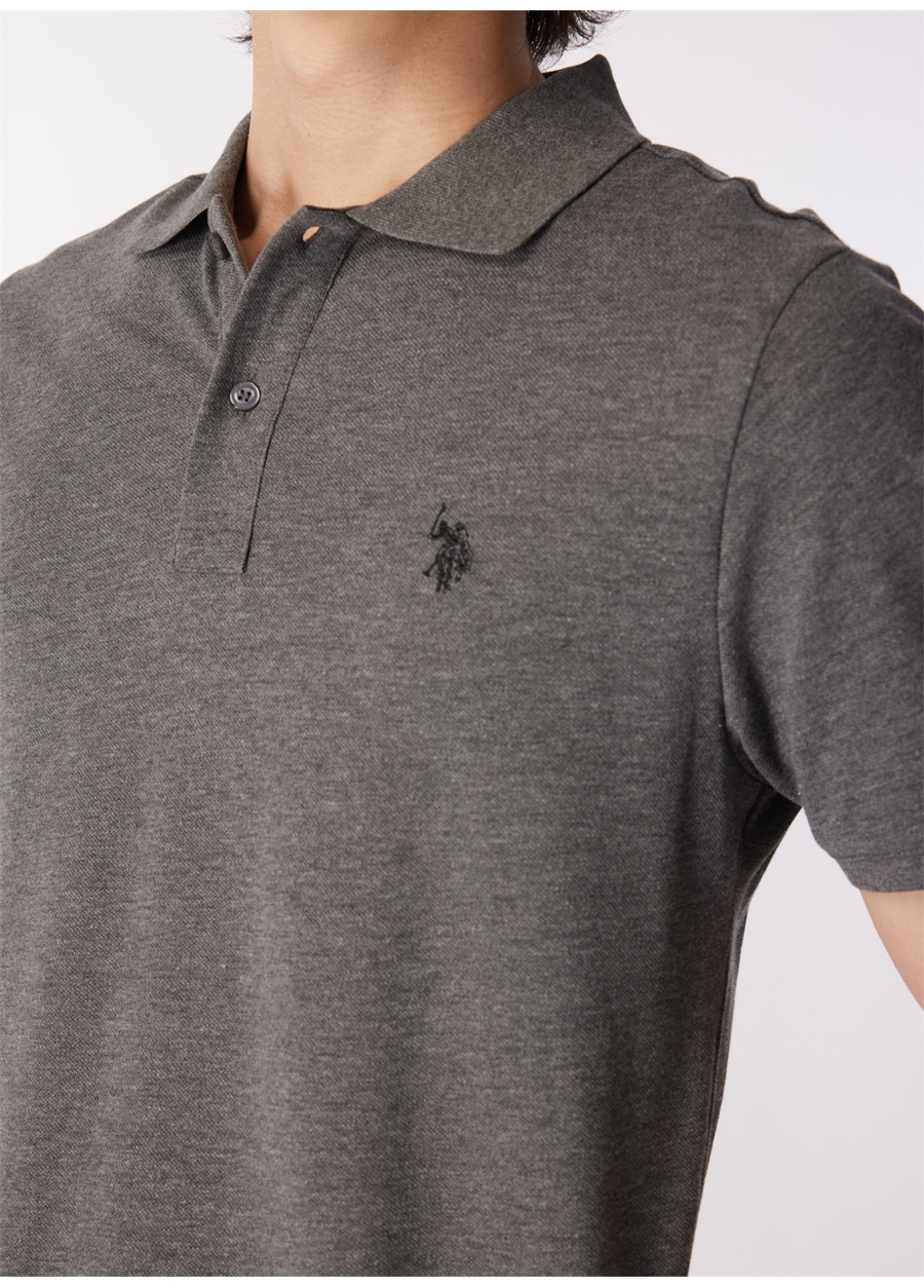 U.S. Polo Assn. Antrasit Melanj Erkek Slim Fit Polo T-Shirt GTP04IY024_3