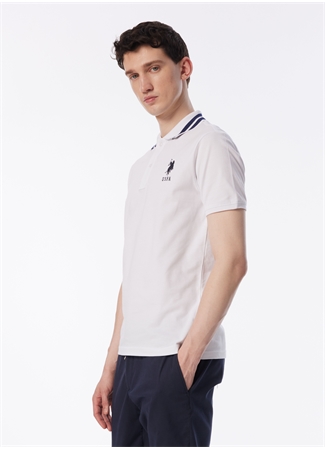 U.S. Polo Assn. Beyaz Erkek Slim Fit Polo T-Shirt GSD01IY024