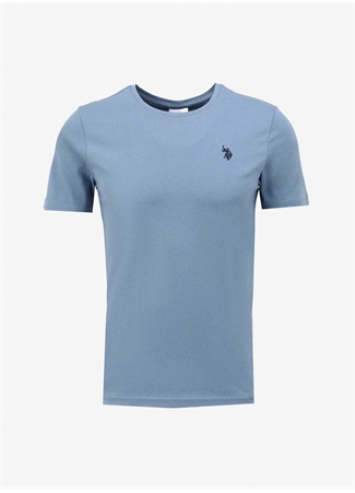 U.S. Polo Assn. Bisiklet Yaka İndigo Erkek T-Shirt GTS01IY024