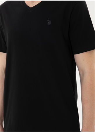 U.S. Polo Assn. V Yaka Siyah Erkek T-Shirt GTS02IY024_4