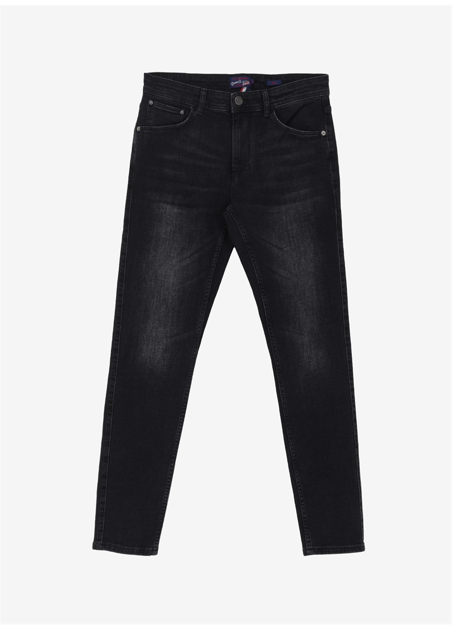 U.S. Polo Assn. Normal Bel Normal Paça Slim Fit Siyah Erkek Denim Pantolon JACK_0