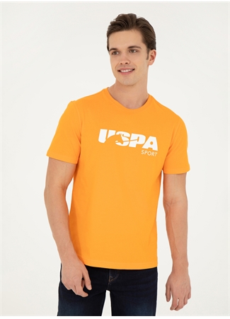 U.S. Polo Assn. Bisiklet Yaka Turuncu Erkek T-Shirt MONRO_1