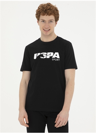 U.S. Polo Assn. Bisiklet Yaka Siyah Erkek T-Shirt MONRO