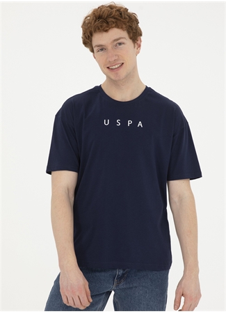 U.S. Polo Assn. Bisiklet Yaka Lacivert Erkek T-Shirt NAVU_0