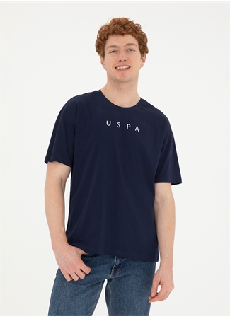 U.S. Polo Assn. Bisiklet Yaka Lacivert Erkek T-Shirt NAVU_2