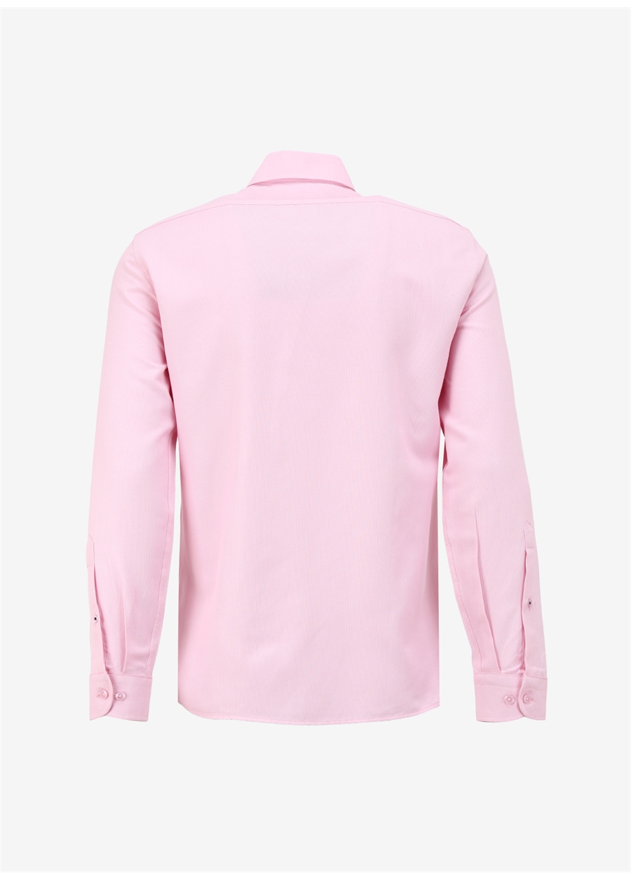 U.S. Polo Assn. Slim Fit Düğmeli Yaka Pembe Erkek Gömlek NOVA024Y_6