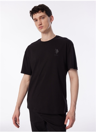 U.S. Polo Assn. Bisiklet Yaka Siyah Erkek T-Shirt ROKES_2