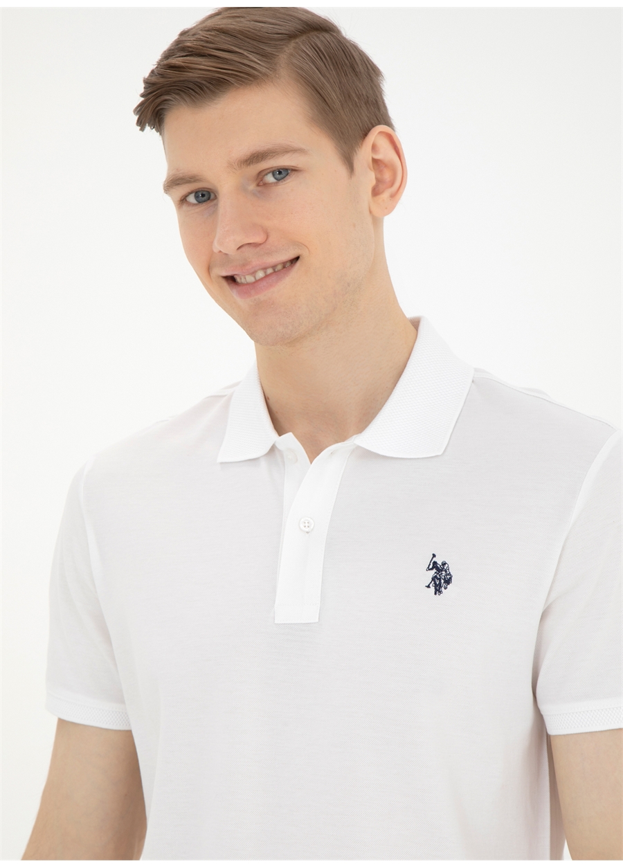 U.S. Polo Assn. Beyaz Erkek Regular Fit T-Shirt PASTIY024