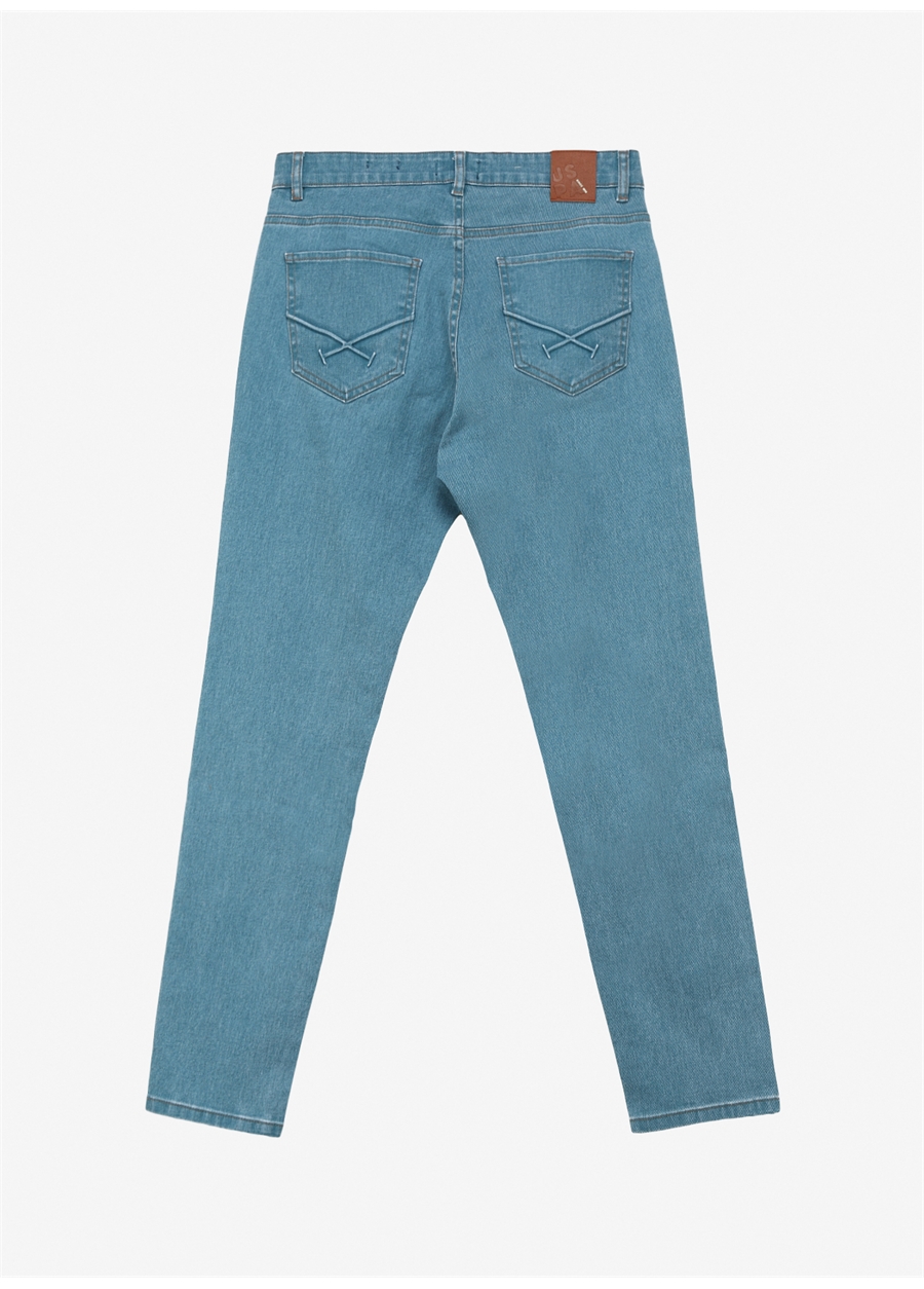 U.S. Polo Assn. Normal Bel Normal Paça Slim Fit Yeşil Erkek Denim Pantolon SANBY24Y_1