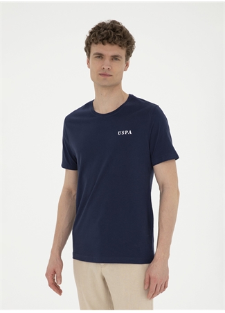 U.S. Polo Assn. Bisiklet Yaka Lacivert Erkek T-Shirt SANT_0