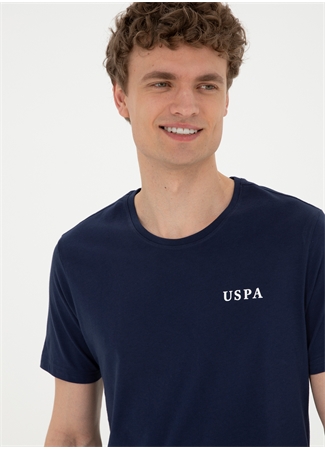 U.S. Polo Assn. Bisiklet Yaka Lacivert Erkek T-Shirt SANT_1