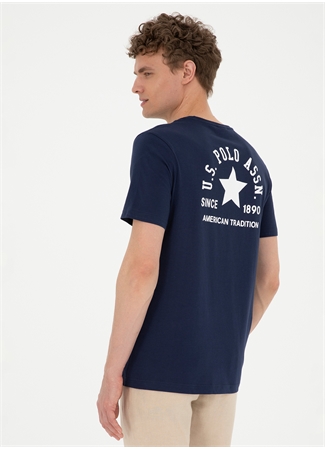 U.S. Polo Assn. Bisiklet Yaka Lacivert Erkek T-Shirt SANT_2