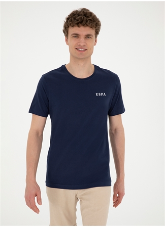 U.S. Polo Assn. Bisiklet Yaka Lacivert Erkek T-Shirt SANT_3