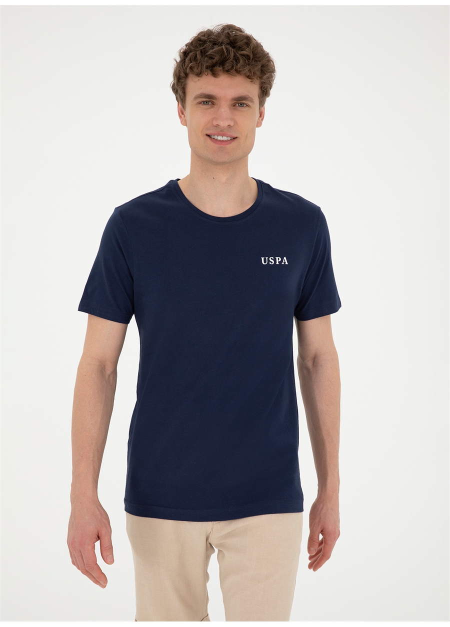 U.S. Polo Assn. Bisiklet Yaka Lacivert Erkek T-Shirt SANT_3