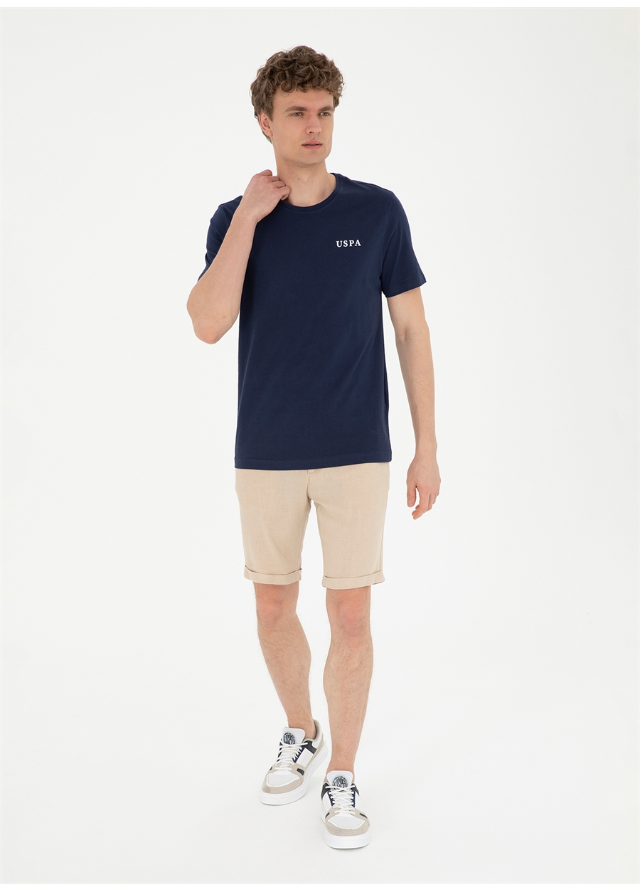 U.S. Polo Assn. Bisiklet Yaka Lacivert Erkek T-Shirt SANT_4