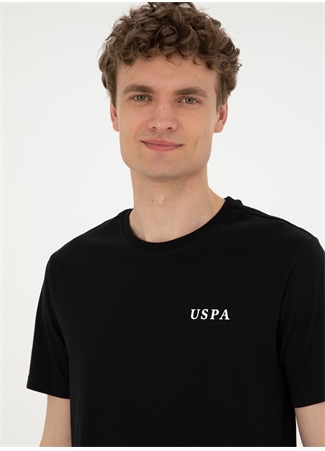 U.S. Polo Assn. Bisiklet Yaka Siyah Erkek T-Shirt SANT_1