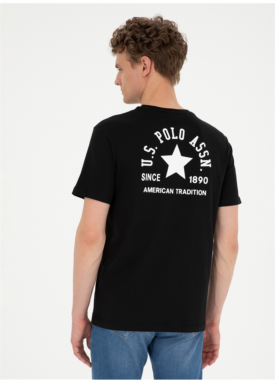 U.S. Polo Assn. Bisiklet Yaka Siyah Erkek T-Shirt SANT_2