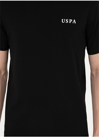 U.S. Polo Assn. Bisiklet Yaka Siyah Erkek T-Shirt SANT_5