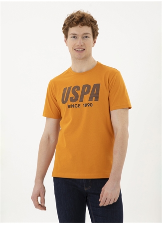 U.S. Polo Assn. Bisiklet Yaka Kiremit Erkek T-Shirt TEVER_0