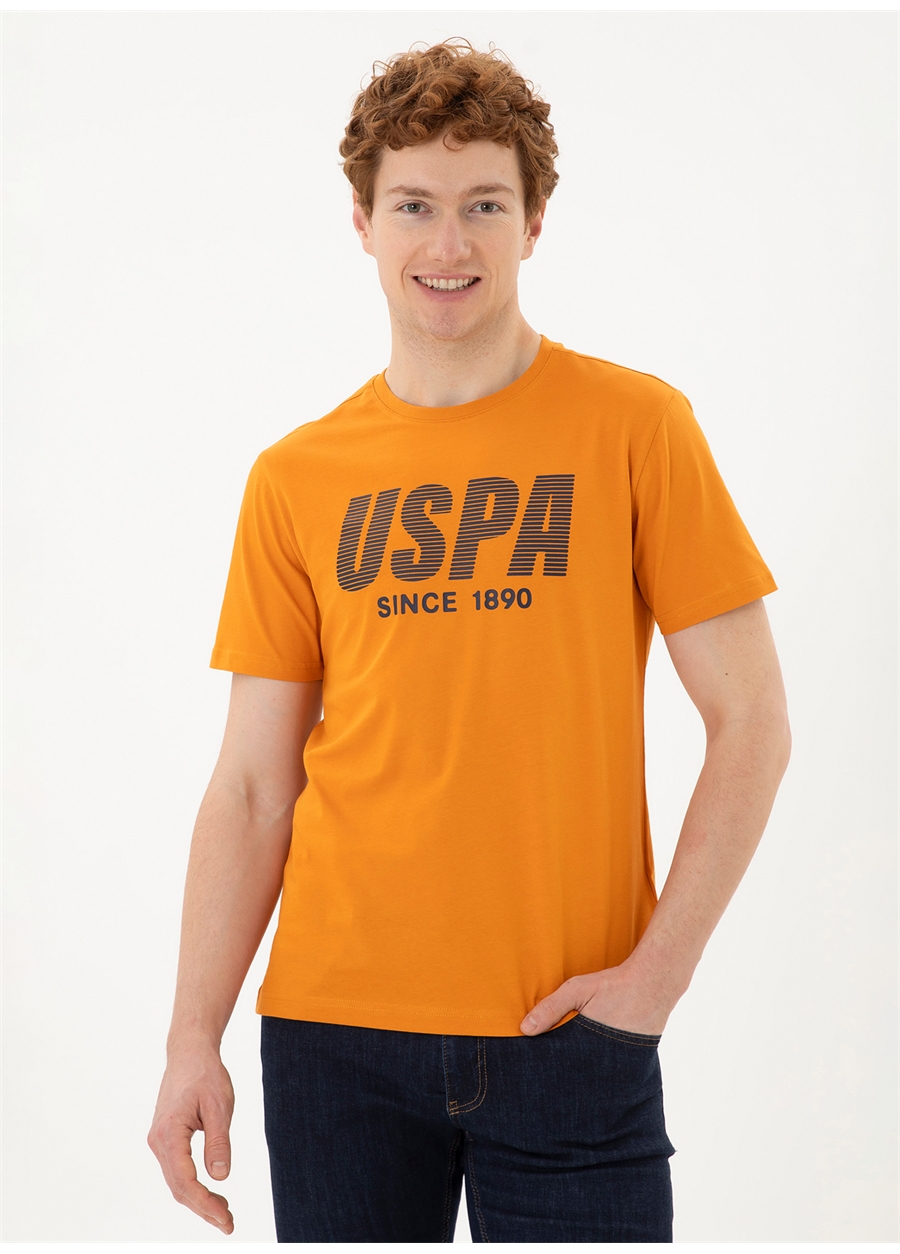 U.S. Polo Assn. Bisiklet Yaka Kiremit Erkek T-Shirt TEVER_2