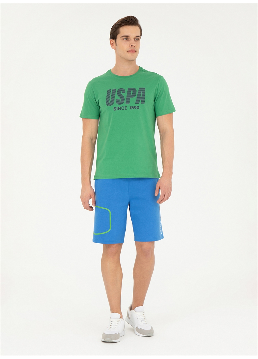 U.S. Polo Assn. Bisiklet Yaka Yeşil Erkek T-Shirt TEVER