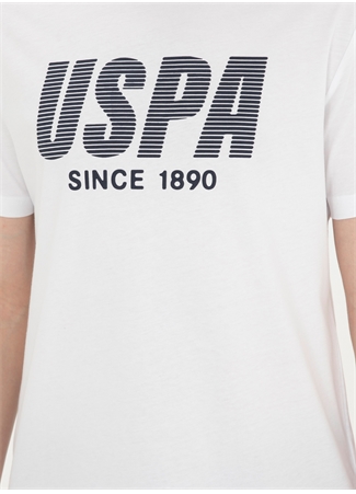 U.S. Polo Assn. Bisiklet Yaka Beyaz Erkek T-Shirt TEVER_4