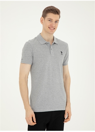 U.S. Polo Assn. Gri Melanj Erkek Slim Fit T-Shirt TP04IY024_1