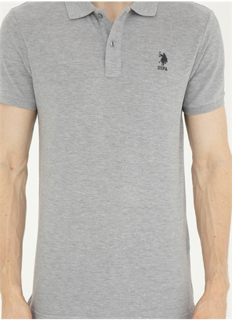 U.S. Polo Assn. Gri Melanj Erkek Slim Fit T-Shirt TP04IY024_4