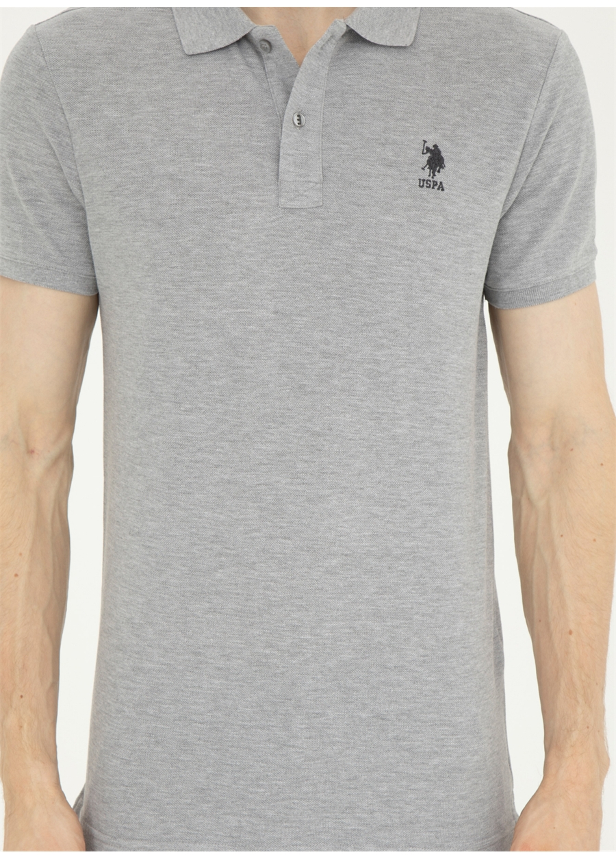 U.S. Polo Assn. Gri Melanj Erkek Slim Fit T-Shirt TP04IY024_4