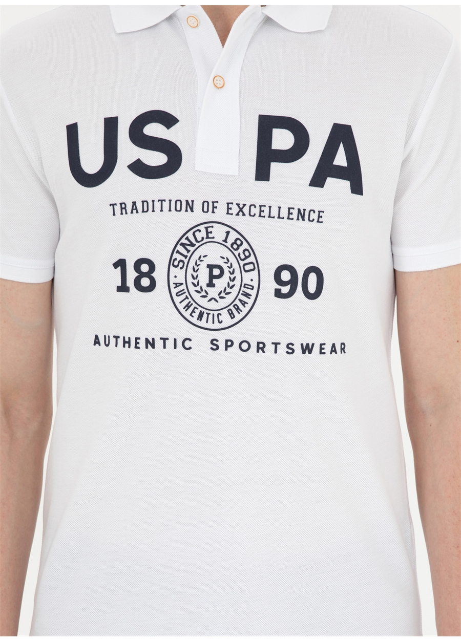 U.S. Polo Assn. Beyaz Erkek Slim Fit T-Shirt T-MANCA_5