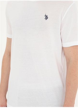 U.S. Polo Assn. Bisiklet Yaka Beyaz Erkek T-Shirt TS01IY024_5