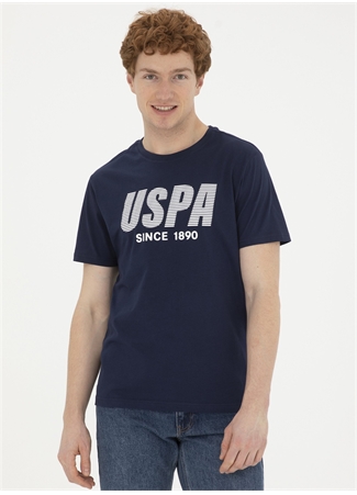 U.S. Polo Assn. Bisiklet Yaka Lacivert Erkek T-Shirt TEVER_0