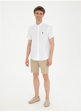 U.S. Polo Assn. Normal Bel Regular Fit Açık Haki Erkek Bermuda Şort DESTA24Y_2