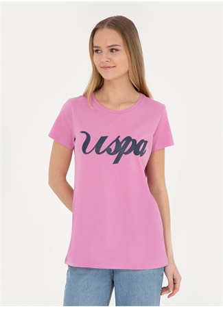 U.S. Polo Assn. Bisiklet Yaka Eflatun Kadın T-Shirt BEAN-IY24_2