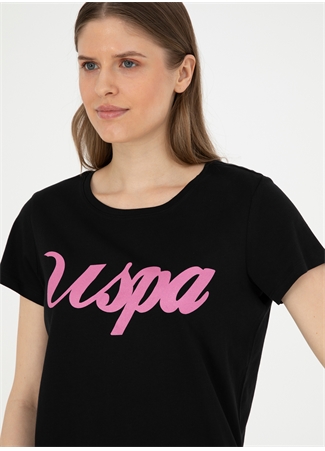 U.S. Polo Assn. Bisiklet Yaka Siyah Kadın T-Shirt BEAN-IY24_1