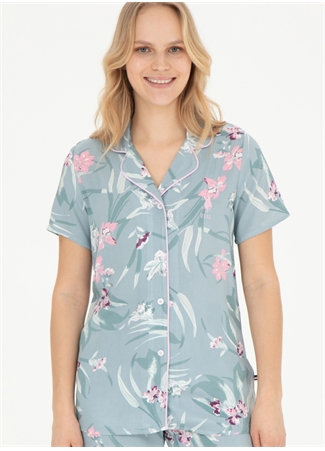 U.S. Polo Assn. Gömlek Yaka Mint Kadın Pijama Takımı 17047_0