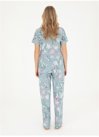 U.S. Polo Assn. Gömlek Yaka Mint Kadın Pijama Takımı 17047_3