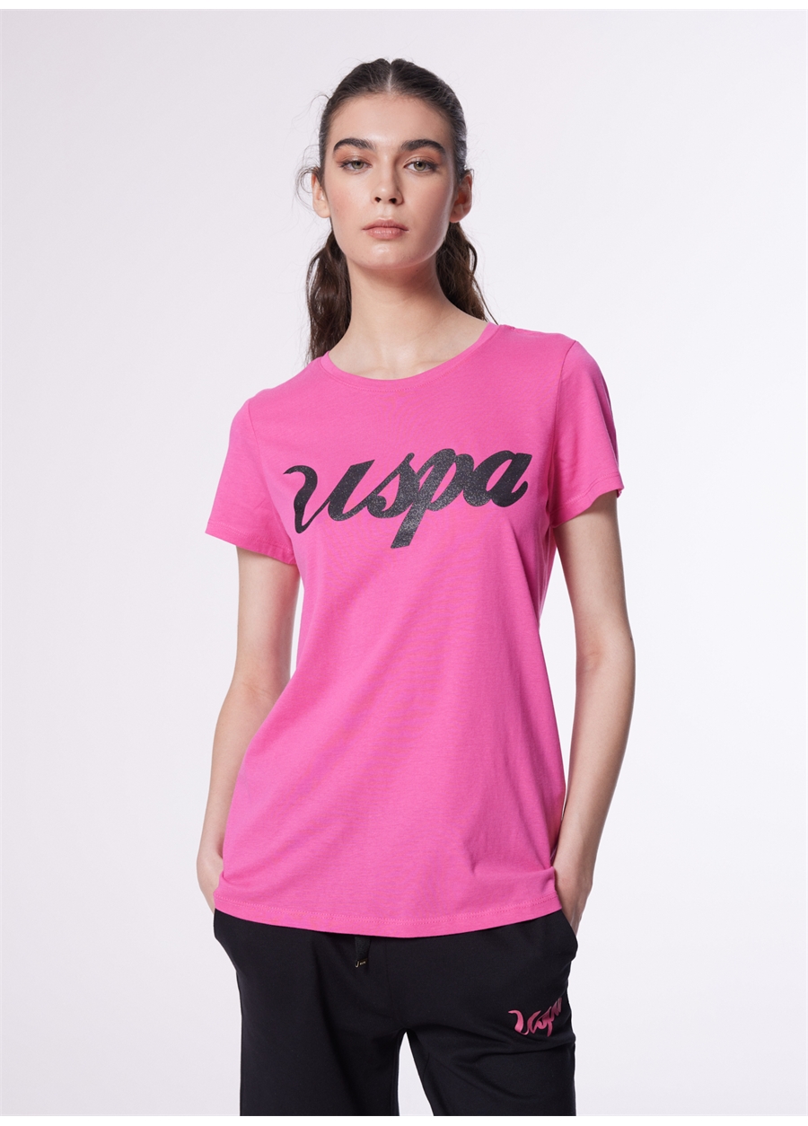 U.S. Polo Assn. Bisiklet Yaka Fuşya Kadın T-Shirt BEAN-IY24_3