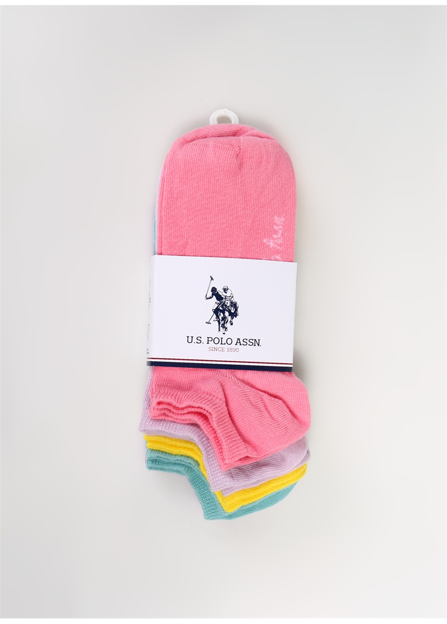 U.S. Polo Assn. Pembe Kadın Patik Çorap COLOREIY24 - 5'Lİ_0