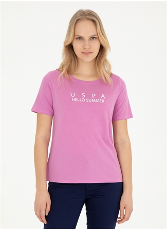 U.S. Polo Assn. Bisiklet Yaka Eflatun Kadın T-Shirt GASTA_2